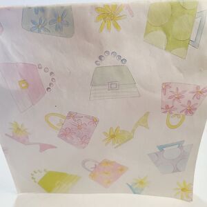 Vintage 90s Fashionista Shoes Purse Stylish Pastel Gift Wrap